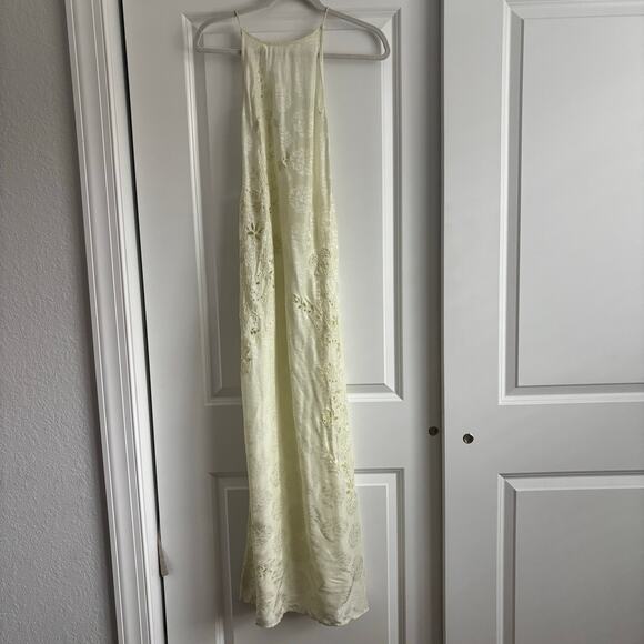 Out From Under Robyn Eyelet Maxi Slip Dress XS Yellow Ethereal Embroidered - Picture 2 of 13